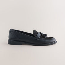 Load image into Gallery viewer, Black Forever Comfort® Tassel Round Toe Loafers
