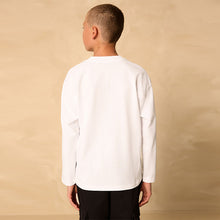 Load image into Gallery viewer, White Gamer Relaxed Fit Graphic Long Sleeve Cotton T-Shirt (3-12yrs)
