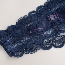 Load image into Gallery viewer, Navy/Pink Check Brazilian Mesh &amp; Lace Knickers
