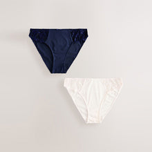 Load image into Gallery viewer, Navy/Cream Embroidered Knickers 2 Pack
