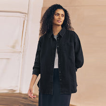 Load image into Gallery viewer, Black Oversize Denim Shirt
