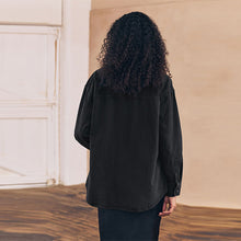 Load image into Gallery viewer, Black Oversize Denim Shirt
