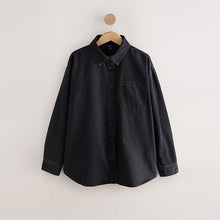Load image into Gallery viewer, Black Oversize Denim Shirt
