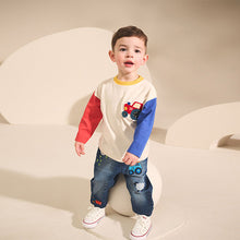 Load image into Gallery viewer, Multi Bright Hotchpotch Tractor Long Sleeve Appliqué T-Shirt (3mths-6yrs)
