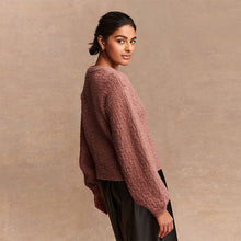 Load image into Gallery viewer, Blush Pink Tie Neck Heart Button Cardigan
