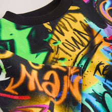 Load image into Gallery viewer, Black/Multi Graffiti Relaxed Fit Short Sleeve Graphic T-Shirt (3-12yrs)
