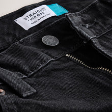 Load image into Gallery viewer, Black Mid Rise Ankle Straight Leg Jeans
