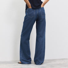 Load image into Gallery viewer, Dark Blue Seam Front Straight Leg Jeans
