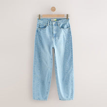 Load image into Gallery viewer, Mid Blue Denim Horseshoe Barrel Jeans
