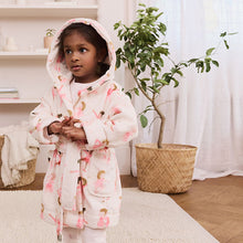 Load image into Gallery viewer, White/Pink Ballerina Fleece Dressing Gown (1.5-10yrs)

