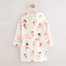 Load image into Gallery viewer, White/Pink Ballerina Fleece Dressing Gown (1.5-10yrs)
