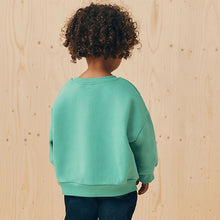 Load image into Gallery viewer, Green Cat Crew Neck Sweatshirt (3mths-6yrs)

