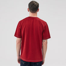 Load image into Gallery viewer, Burgundy Red Contrast Stitch Regular Fit Heavyweight T-Shirt
