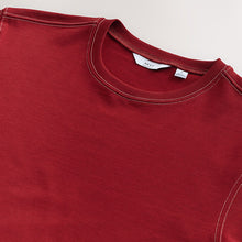 Load image into Gallery viewer, Burgundy Red Contrast Stitch Regular Fit Heavyweight T-Shirt
