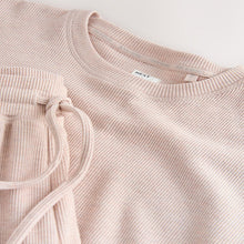 Load image into Gallery viewer, Neutral Cosy Waffle Long Sleeve Pyjamas
