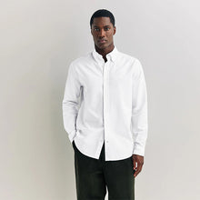 Load image into Gallery viewer, White Regular Fit Long Sleeve Oxford Shirt
