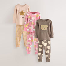 Load image into Gallery viewer, Brown Bear/Star Snuggle Pyjamas 3 Pack (3-9yrs)
