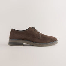 Load image into Gallery viewer, Brown Suedette Derby Shoes
