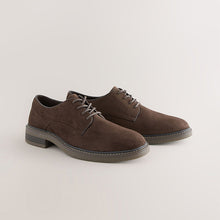 Load image into Gallery viewer, Brown Suedette Derby Shoes
