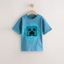 Load image into Gallery viewer, Navy Blue Minecraft Sequin T-Shirt (3-12yrs)
