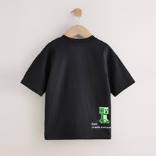 Load image into Gallery viewer, Black Gel Print Single Minecraft T-Shirt (3-12yrs)
