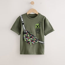 Load image into Gallery viewer, Khaki/Green Minecraft Bag T-Shirt (3-12yrs)
