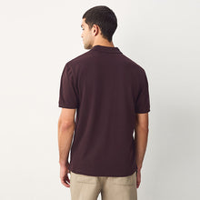 Load image into Gallery viewer, Burgundy Red Regular Fit Short Sleeve Pique Polo Shirt
