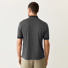 Load image into Gallery viewer, Grey Short Sleeve Smart Collar Polo Shirt
