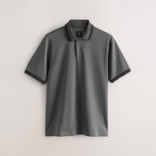 Load image into Gallery viewer, Grey Short Sleeve Smart Collar Polo Shirt
