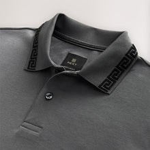 Load image into Gallery viewer, Grey Short Sleeve Smart Collar Polo Shirt
