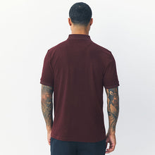 Load image into Gallery viewer, Burgundy Red Zip Neck N. Premium Smart Jaquard Polo Shirt
