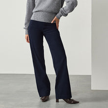 Load image into Gallery viewer, Navy Smoothing Cord Wide Leg Trousers
