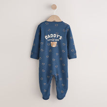 Load image into Gallery viewer, Navy Daddys Little Cub Baby Family Sleepsuit (0-2yrs)
