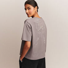 Load image into Gallery viewer, Lilac Purple Short Sleeve Embellished Bow T-Shirt
