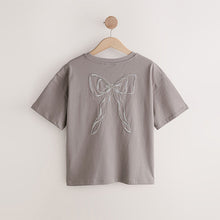 Load image into Gallery viewer, Lilac Purple Short Sleeve Embellished Bow T-Shirt

