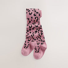 Load image into Gallery viewer, Purple Cotton Rich Animal Print Tights
