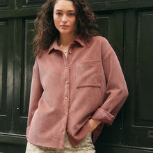 Load image into Gallery viewer, Pink Corduroy Long Sleeve Shacket
