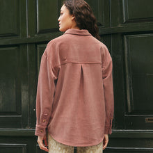 Load image into Gallery viewer, Pink Corduroy Long Sleeve Shacket
