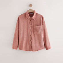 Load image into Gallery viewer, Pink Corduroy Long Sleeve Shacket
