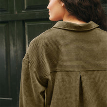 Load image into Gallery viewer, Khaki Green Corduroy Long Sleeve Shacket
