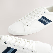 Load image into Gallery viewer, White Side Stripe Smart Casual Trainers
