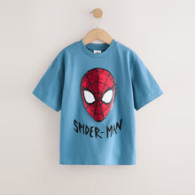 Load image into Gallery viewer, Blue Sequin Spiderman Short Sleeve T-Shirt (3-12yrs)
