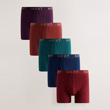 Load image into Gallery viewer, Red/Blue/Purple Rich 5 Pack A-Front Boxers
