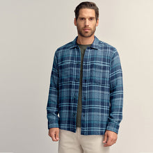 Load image into Gallery viewer, Navy Blue Check Twill Shacket
