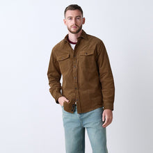 Load image into Gallery viewer, Tan Brown Western Styling Long Sleeve Cord Shirt
