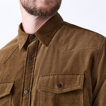 Load image into Gallery viewer, Tan Brown Western Styling Long Sleeve Cord Shirt
