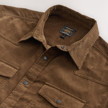 Load image into Gallery viewer, Tan Brown Western Styling Long Sleeve Cord Shirt
