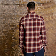 Load image into Gallery viewer, Damson Red Western Style Ombre Check Long Sleeve Shirt
