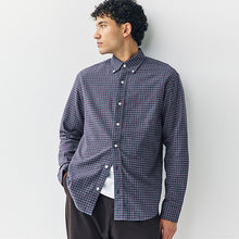 Load image into Gallery viewer, Navy Blue Long Sleeve Check Shirt
