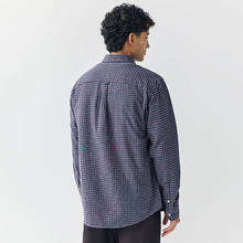 Load image into Gallery viewer, Navy Blue Long Sleeve Check Shirt
